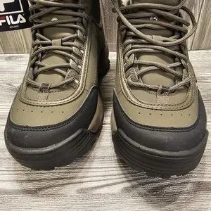 Fila disruptor shearling boots olive best sale